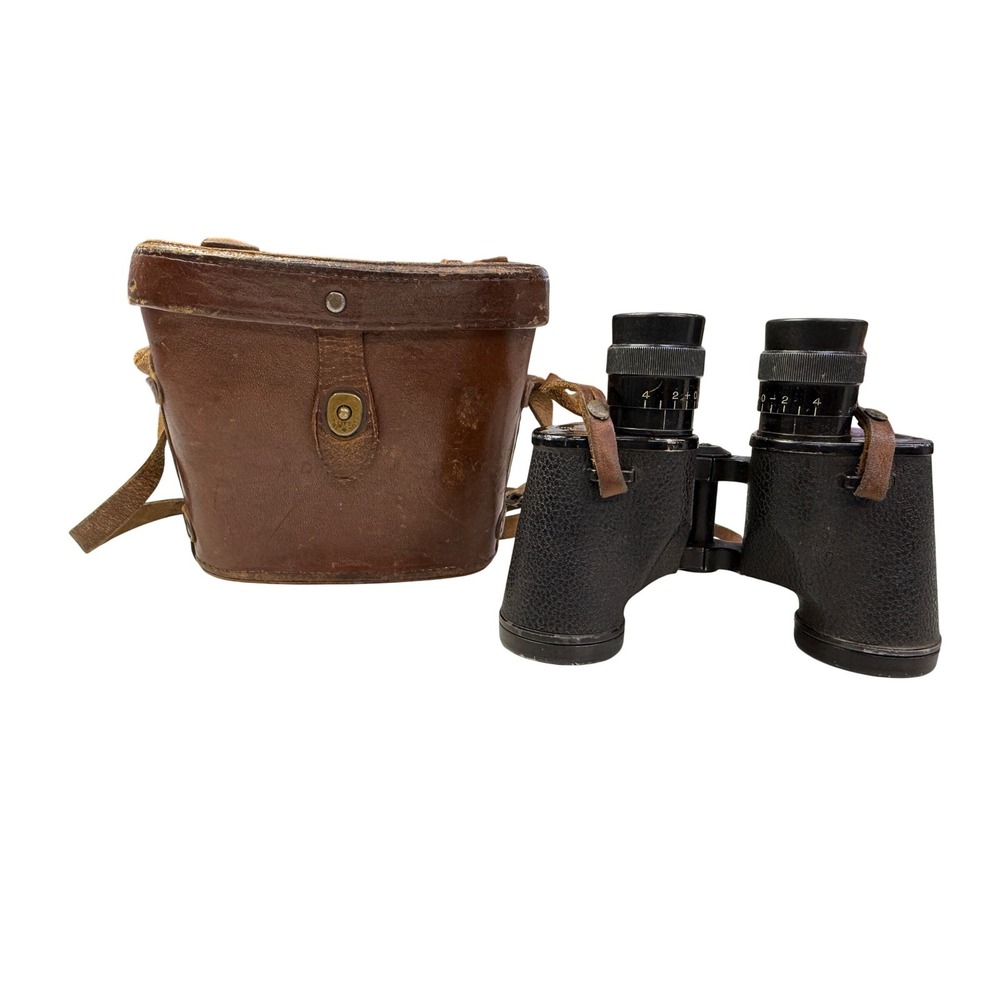Westinghouse 1942 M3 6x30 Binoculars with M17 Leather Carrying Case Vintage WWII